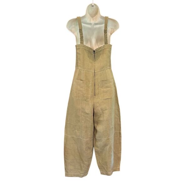 Rhode Linen Khaki Green Romper NWT Size Small/2 - Picture 2 of 3